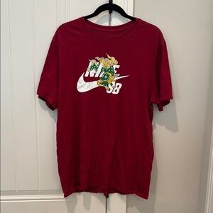 RARE burgundy wine red Nike SB dragon tshirt